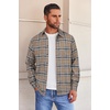 image:imageCOOFANDY Mens Flannel Shirts Long Sleeve Button Down Shirt with Pocket Casual Shirts Work Shirts for MenKhaki Plaid