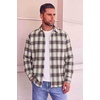 image:imageCOOFANDY Mens Flannel Shirts Long Sleeve Button Down Shirt with Pocket Casual Shirts Work Shirts for MenKhakiblue Plaid