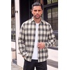 image:imageCOOFANDY Mens Flannel Shirts Long Sleeve Button Down Shirt with Pocket Casual Shirts Work Shirts for MenKhakiblue Plaid