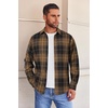 image:imageCOOFANDY Mens Flannel Shirts Long Sleeve Button Down Shirt with Pocket Casual Shirts Work Shirts for MenLight Coffee Black Plaid
