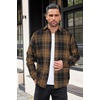 image:imageCOOFANDY Mens Flannel Shirts Long Sleeve Button Down Shirt with Pocket Casual Shirts Work Shirts for MenLight Coffee Black Plaid