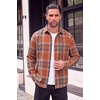 image:imageCOOFANDY Mens Flannel Shirts Long Sleeve Button Down Shirt with Pocket Casual Shirts Work Shirts for MenOrangeyellow Plaid