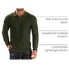 image:imageCOOFANDY Mens Knit Polo Shirts Casual Collared Long Sleeve Sweater PolosArmy Green