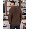 image:imageCOOFANDY Mens Knit Polo Shirts Casual Collared Long Sleeve Sweater PolosBrown