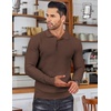 image:imageCOOFANDY Mens Knit Polo Shirts Casual Collared Long Sleeve Sweater PolosBrown