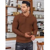 image:imageCOOFANDY Mens Knit Polo Shirts Casual Collared Long Sleeve Sweater PolosCaramel