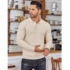image:imageCOOFANDY Mens Knit Polo Shirts Casual Collared Long Sleeve Sweater PolosCream