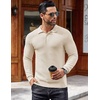 image:imageCOOFANDY Mens Knit Polo Shirts Casual Collared Long Sleeve Sweater PolosCream