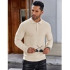 image:imageCOOFANDY Mens Knit Polo Shirts Casual Collared Long Sleeve Sweater PolosCream