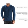 image:imageCOOFANDY Mens Knit Polo Shirts Casual Collared Long Sleeve Sweater PolosDark Blue