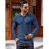image:imageCOOFANDY Mens Knit Polo Shirts Casual Collared Long Sleeve Sweater PolosDark Blue
