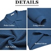 image:imageCOOFANDY Mens Knit Polo Shirts Casual Collared Long Sleeve Sweater PolosDark Blue