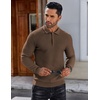 image:imageCOOFANDY Mens Knit Polo Shirts Casual Collared Long Sleeve Sweater PolosDark Coffee