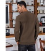 image:imageCOOFANDY Mens Knit Polo Shirts Casual Collared Long Sleeve Sweater PolosDark Coffee
