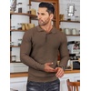 image:imageCOOFANDY Mens Knit Polo Shirts Casual Collared Long Sleeve Sweater PolosDark Coffee