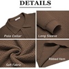 image:imageCOOFANDY Mens Knit Polo Shirts Casual Collared Long Sleeve Sweater PolosDark Coffee