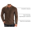 image:imageCOOFANDY Mens Knit Polo Shirts Casual Collared Long Sleeve Sweater PolosDark Coffee