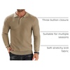 image:imageCOOFANDY Mens Knit Polo Shirts Casual Collared Long Sleeve Sweater PolosKhaki
