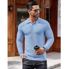 image:imageCOOFANDY Mens Knit Polo Shirts Casual Collared Long Sleeve Sweater PolosLight Blue