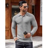 image:imageCOOFANDY Mens Knit Polo Shirts Casual Collared Long Sleeve Sweater PolosLight Grey