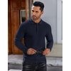 image:imageCOOFANDY Mens Knit Polo Shirts Casual Collared Long Sleeve Sweater PolosNavy Blue