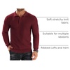 image:imageCOOFANDY Mens Knit Polo Shirts Casual Collared Long Sleeve Sweater PolosWine Red