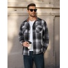 image:imageCOOFANDY Mens Long Sleeve Flannel Shirts Fashion Flannel Shirt Casual Button Down Shirt Jakcet with PocketsBlack