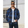 image:imageCOOFANDY Mens Long Sleeve Flannel Shirts Fashion Flannel Shirt Casual Button Down Shirt Jakcet with PocketsBlack Blue