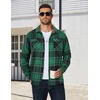 image:imageCOOFANDY Mens Long Sleeve Flannel Shirts Fashion Flannel Shirt Casual Button Down Shirt Jakcet with PocketsBlack Green