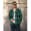 image:imageCOOFANDY Mens Long Sleeve Flannel Shirts Fashion Flannel Shirt Casual Button Down Shirt Jakcet with PocketsBlack Green