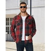image:imageCOOFANDY Mens Long Sleeve Flannel Shirts Fashion Flannel Shirt Casual Button Down Shirt Jakcet with PocketsBlack Red