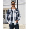 image:imageCOOFANDY Mens Long Sleeve Flannel Shirts Fashion Flannel Shirt Casual Button Down Shirt Jakcet with PocketsBlue