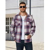 image:imageCOOFANDY Mens Long Sleeve Flannel Shirts Fashion Flannel Shirt Casual Button Down Shirt Jakcet with PocketsBlue Redline