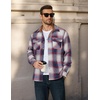 image:imageCOOFANDY Mens Long Sleeve Flannel Shirts Fashion Flannel Shirt Casual Button Down Shirt Jakcet with PocketsBlue Redline