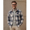 image:imageCOOFANDY Mens Long Sleeve Flannel Shirts Fashion Flannel Shirt Casual Button Down Shirt Jakcet with PocketsBlue Yellowline