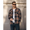 image:imageCOOFANDY Mens Long Sleeve Flannel Shirts Fashion Flannel Shirt Casual Button Down Shirt Jakcet with PocketsBrown