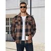 image:imageCOOFANDY Mens Long Sleeve Flannel Shirts Fashion Flannel Shirt Casual Button Down Shirt Jakcet with PocketsBrown