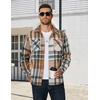 image:imageCOOFANDY Mens Long Sleeve Flannel Shirts Fashion Flannel Shirt Casual Button Down Shirt Jakcet with PocketsGreen