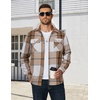 image:imageCOOFANDY Mens Long Sleeve Flannel Shirts Fashion Flannel Shirt Casual Button Down Shirt Jakcet with PocketsKhaki