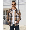 image:imageCOOFANDY Mens Long Sleeve Flannel Shirts Fashion Flannel Shirt Casual Button Down Shirt Jakcet with PocketsKhakiblack