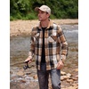 image:imageCOOFANDY Mens Long Sleeve Flannel Shirts Fashion Flannel Shirt Casual Button Down Shirt Jakcet with PocketsKhakiblack