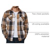 image:imageCOOFANDY Mens Long Sleeve Flannel Shirts Fashion Flannel Shirt Casual Button Down Shirt Jakcet with PocketsKhakiblack