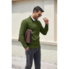 image:imageCOOFANDY Mens Quarter Zip Pullover Dress Regular Fit Mock Neck SweaterArmy Green