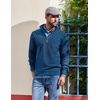 image:imageCOOFANDY Mens Quarter Zip Pullover Dress Regular Fit Mock Neck SweaterDark Blue