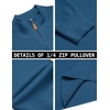image:imageCOOFANDY Mens Quarter Zip Pullover Dress Regular Fit Mock Neck SweaterDark Blue