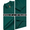 image:imageCOOFANDY Mens Quarter Zip Pullover Dress Regular Fit Mock Neck SweaterDark Green