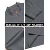 image:imageCOOFANDY Mens Quarter Zip Pullover Dress Regular Fit Mock Neck SweaterDark Grey