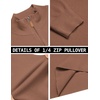 image:imageCOOFANDY Mens Quarter Zip Pullover Dress Regular Fit Mock Neck SweaterLight Brown
