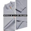 image:imageCOOFANDY Mens Quarter Zip Pullover Dress Regular Fit Mock Neck SweaterLight Grey