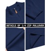 image:imageCOOFANDY Mens Quarter Zip Pullover Dress Regular Fit Mock Neck SweaterNavy Blue